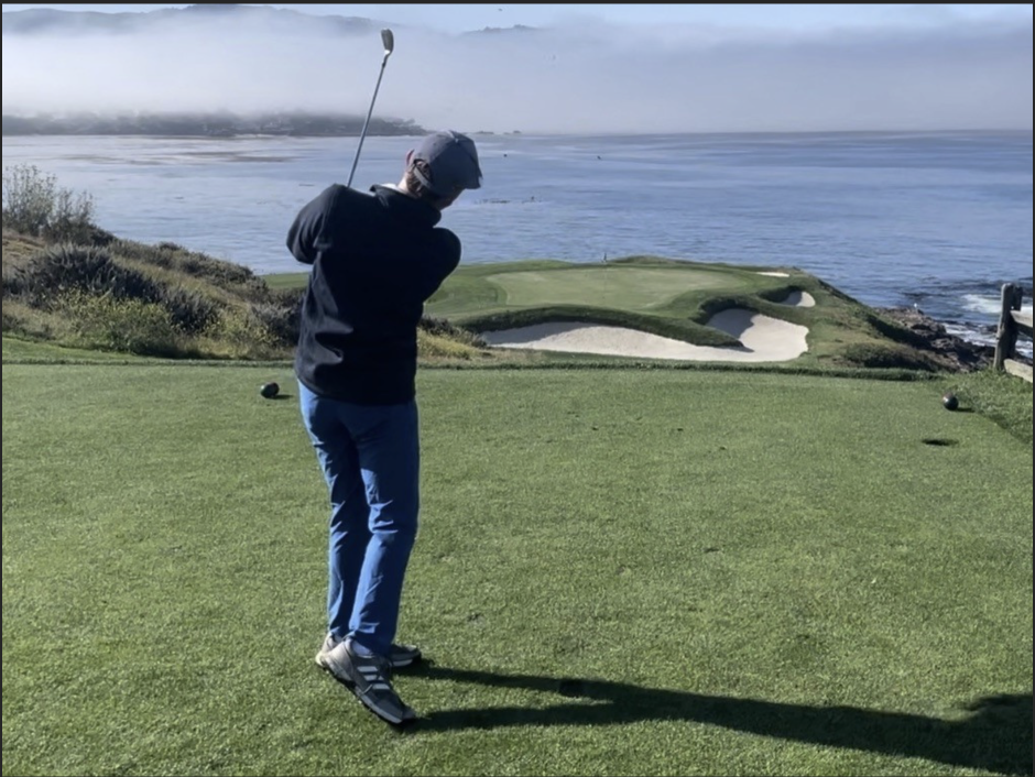 Emrick Dammeier (‘25), stands at the seventh hole of Pebble Beach Golf Course near Monterey, California, and hits a crisp shot toward the green. “There's no better feeling than hitting a confident good shot up at Pebble Beach,” Emrick said. “You just think about all the greats that have played there, and it's something inside you that feels amazing knowing you're playing it too.” As his ball lands, ocean waves crash against the cliffs of the course, and he smiles and lets out a sigh of relief admiring his shot. 